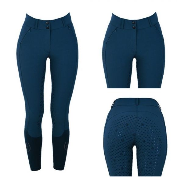 Бриджи -Equestrian Stockholm SS'23 Blue Meadow- Полная лея силикон. Женские.