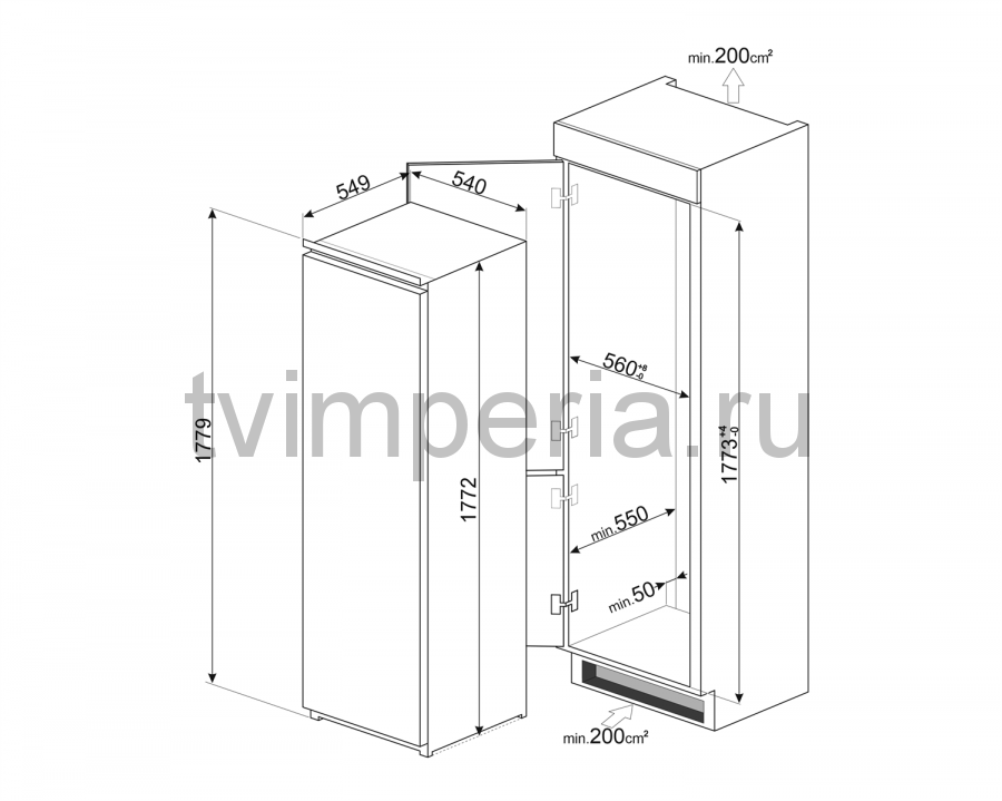 Встраиваемая морозильная камера Smeg S8F174NE