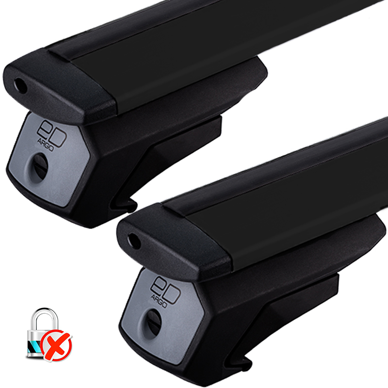 Багажник Евродеталь АРГО на рейлинги универсальный, чёрный аэро (82мм)