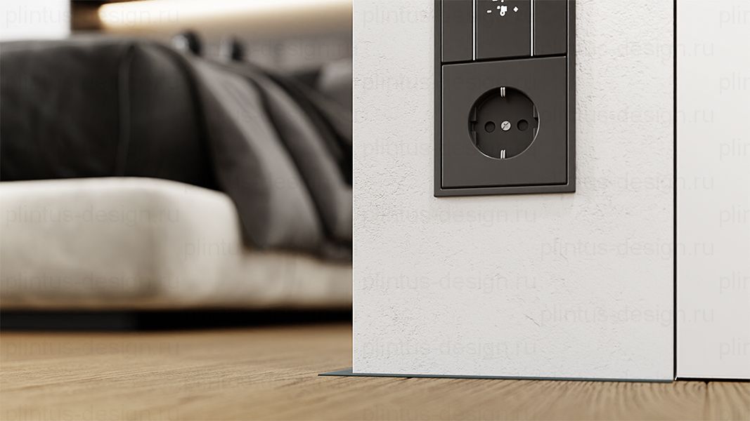 Микроплинтус ФЕСО 11 мм чёрный эмаль RAL 9005