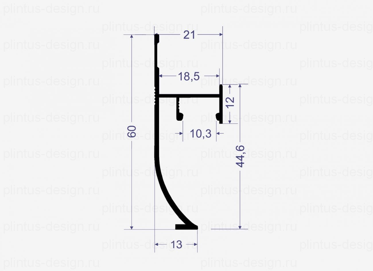 SC 1813 теневой радиусный плинтус Line Art