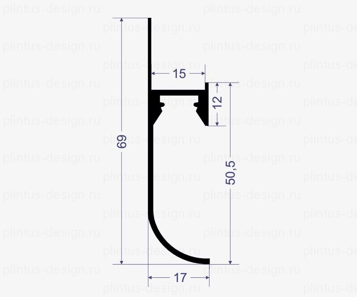 SC 7421 теневой радиусный плинтус Line Art