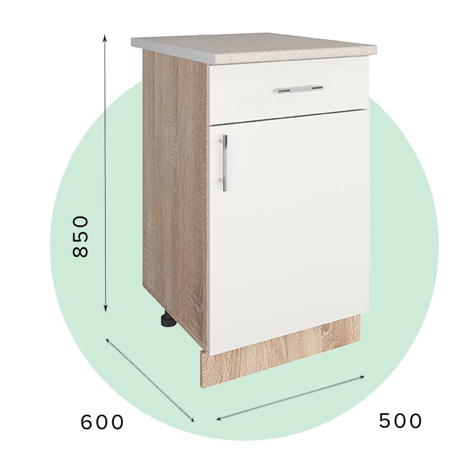 МС Легенда 10 Тумба х500 с ящиком и 1 фасадом