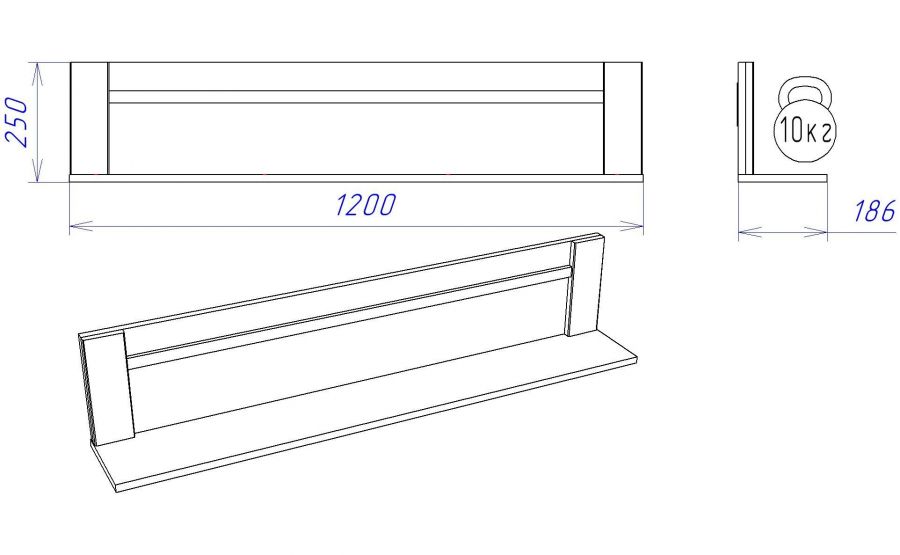 Полка навесная "Гарда"