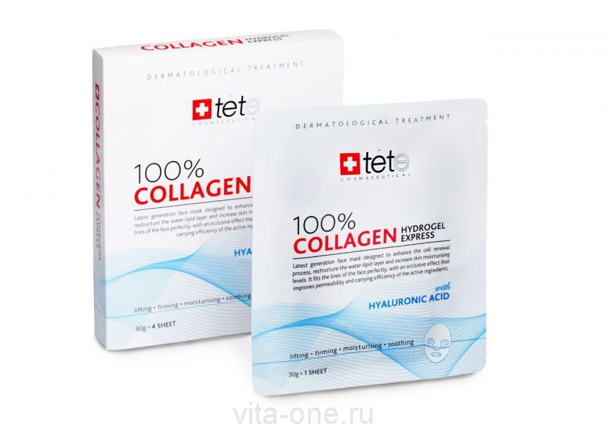 Гидроколлагеновые маски  моментального действия (Collagen Hydrogel Mask) Tete cosmeceutical (Тете косметик) 4 саше