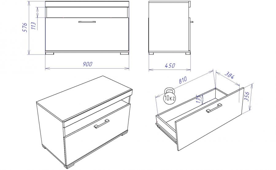 Д-5 Тумба под ТВ малая "Денвер"