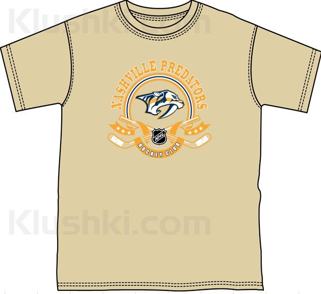 Футболка "Nashville Predators" печать, бежевая