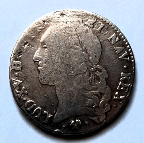 1/2 экю 1764 Франция Редкость XF