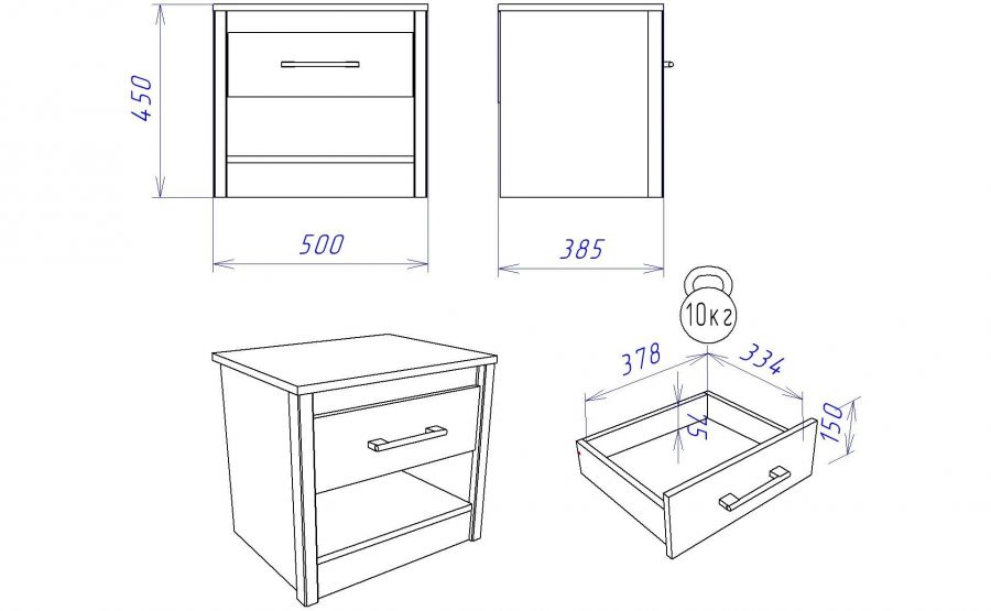 Тумба прикроватная "Денвер"