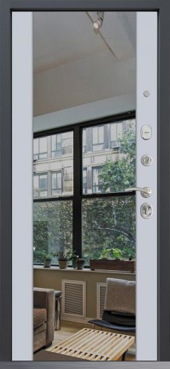 Входная дверь Command Doors Лорд Зеркало Белый матовый