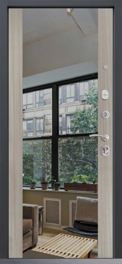 Входная дверь Command Doors Премьер Зеркало Белая лиственница