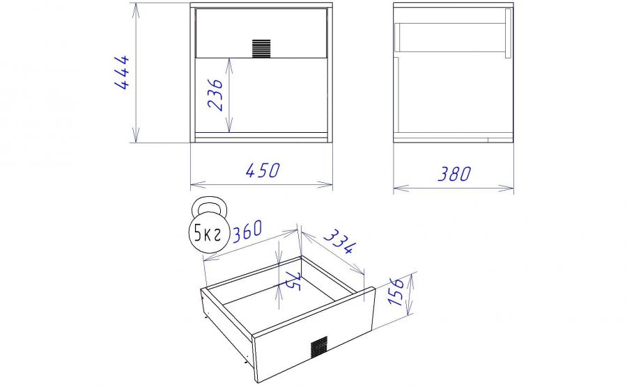 Тумба низкая 450 ПМ-7 "Мале"