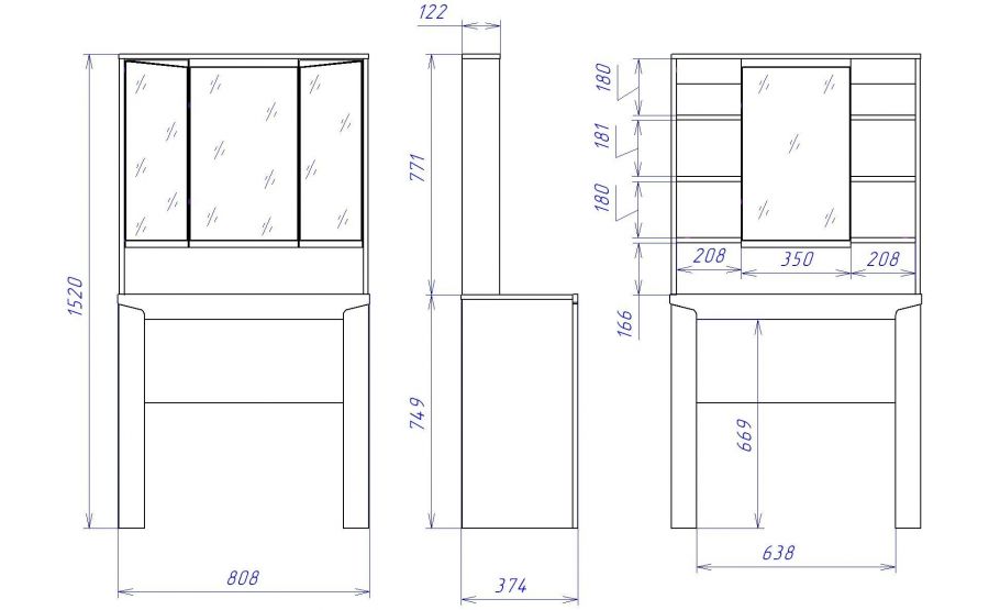 Столик туалетный "Гарда"