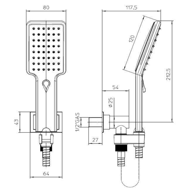 Душевой гарнитур Bossini Agua-Life C1300 схема 4