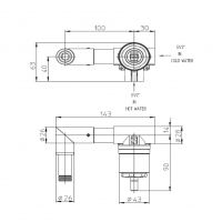 Встраиваемая часть смесителя для раковины Bossini APICE Z00548 (для Z00549) схема 2