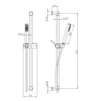 Душевой гарнитур с ручным душем Bossini Zen со слайдером Brass D06012 схема 2