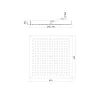 Верхний душ Bossini Paris квадратный, цвет хром, 1 режим I0 схема 8