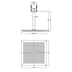 Верхний душ Bossini Dream квадратный 1 режим, цвет хром H353 ФОТО