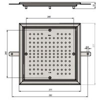 Решетка донного слива Aquaviva, 300*300мм, бетон, AISI-304