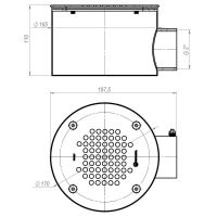 Донный слив под лайнер Aquaviva 2'', AISI 304 (D165 мм)