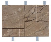 Бетонная цокольная плитка «Большой известняк» с оцинкованными закладными