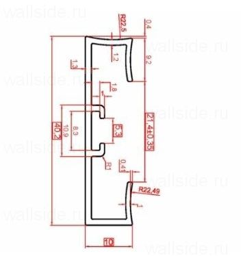 Плинтус алюминиевый Евротрим 4036, 40 мм