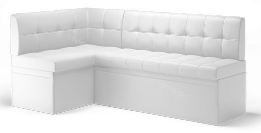 Кухонный диван угловой Остин со спальным местом, Левый Эко кожа Reex White