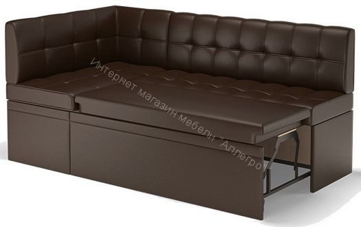 Кухонный диван угловой Остин со спальным местом, Левый Эко кожа Reex Brown