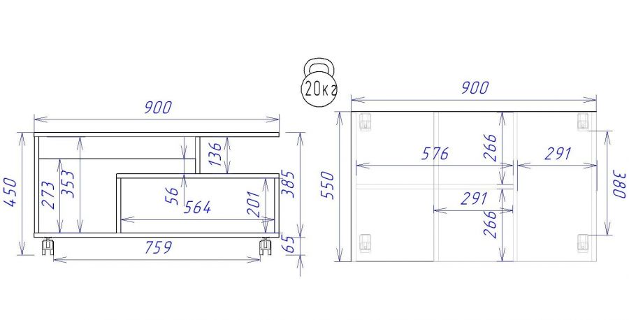 Стол журнальный "Честер" №2