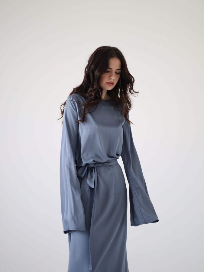 Платье Bambù из бамбука пыльно-синий