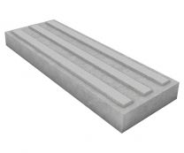 Бетонная тактильная плитка (А5) с тремя прямолинейными параллельными рифами