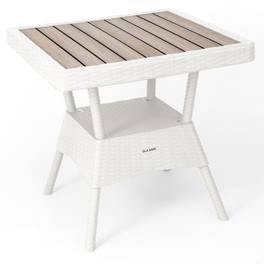 ЭКВ-001 Стол квадратный Rattan Белый