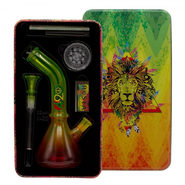 Подарочный Набор с бонгом в кейсе Greenline 420 Rasta