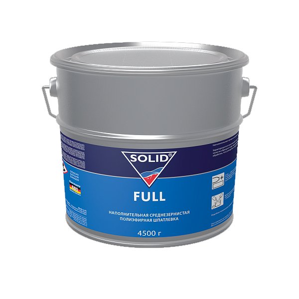 Solid FULL Наполнительная среднезернистая шпатлевка, фасовка 4,5кг.