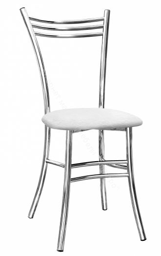 Стул Увертюра, кожзам далас вайт/хром