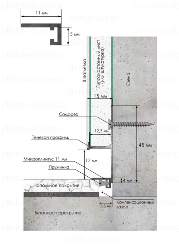 Микроплинтус Micro 11 Mini Laconistiq светлое золото