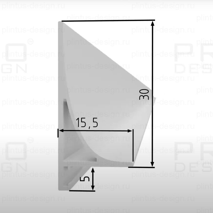 Corner L 584 Pro Design щелевой плинтус чёрный