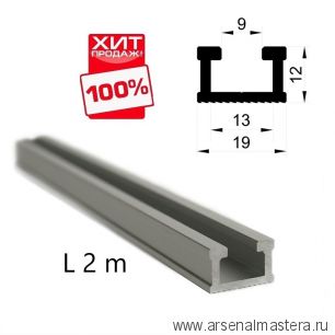 ХИТ! Профиль - шина алюминиевая Woodwork TR19 19 х 12 мм длина 2 м TR19.200