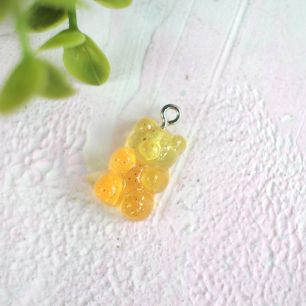 Подвеска - Мармеладный мишка желто-оранжевый 18 мм. (комплект 5 шт.)