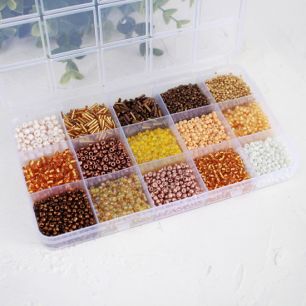 Набор бисера, стекляруса в контейнере, ц. золотой