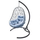 МГКОР-13-09 Подвесное кресло ОВАЛ с ротангом серое, серая подушка