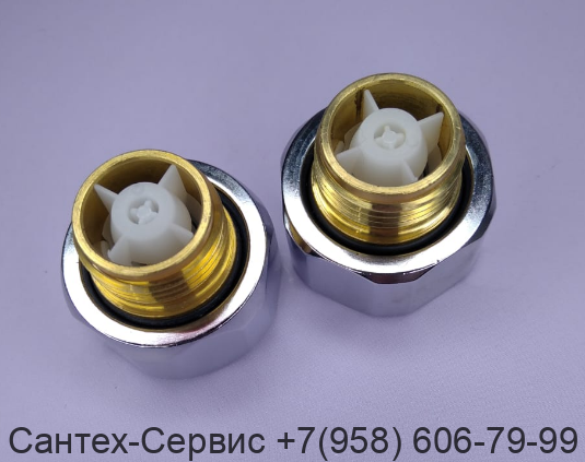 602438/2 Крепежные гайки с обратным клапаном для установки смесителя ORAS (2 шт.)