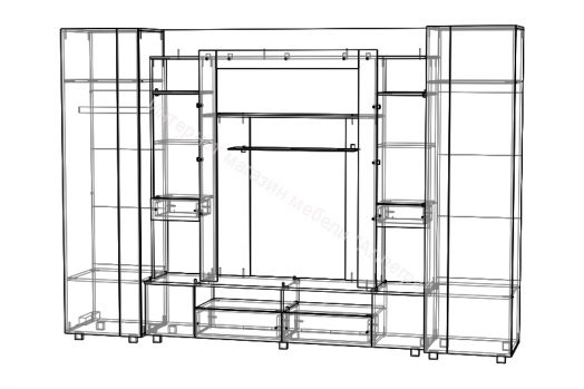 Стенка "Галактика" (Регион 058) Ясень шимо светлый/Венге