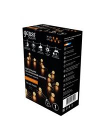 Гирлянда садовая GAUSS на солн.батареях 30л, 4,9м
