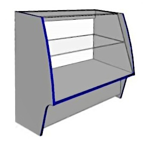 Прилавок остекленный Мистраль (фронт.панель - стекло)
