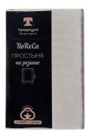 Простыня на резинке HoReCa 180х200х20, страйп-сатин, арт. 4870 [светло-серый]