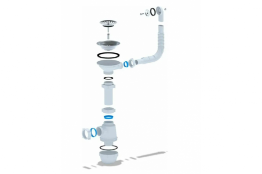 Сифон АНИ ГРОТ 3 1/2 с переливом с гофрой А0145 S