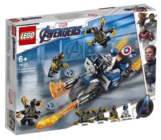 Конструктор LEGO Marvel Super Heroes 76123 Avengers Капитан Америка: Атака Аутрайдеров, 167 дет.