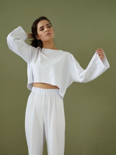 Кофта укороченная белая