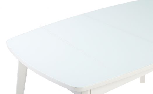 Стол раскладной "Магистраль" СТ (Белое стекло/Белое подстолье)